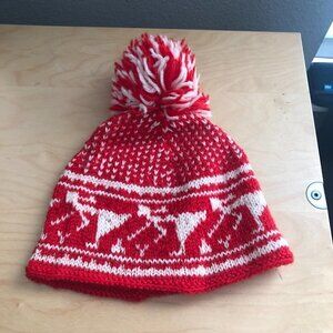 Vintage Hand Knitted Wool Beanie - Fair Isle